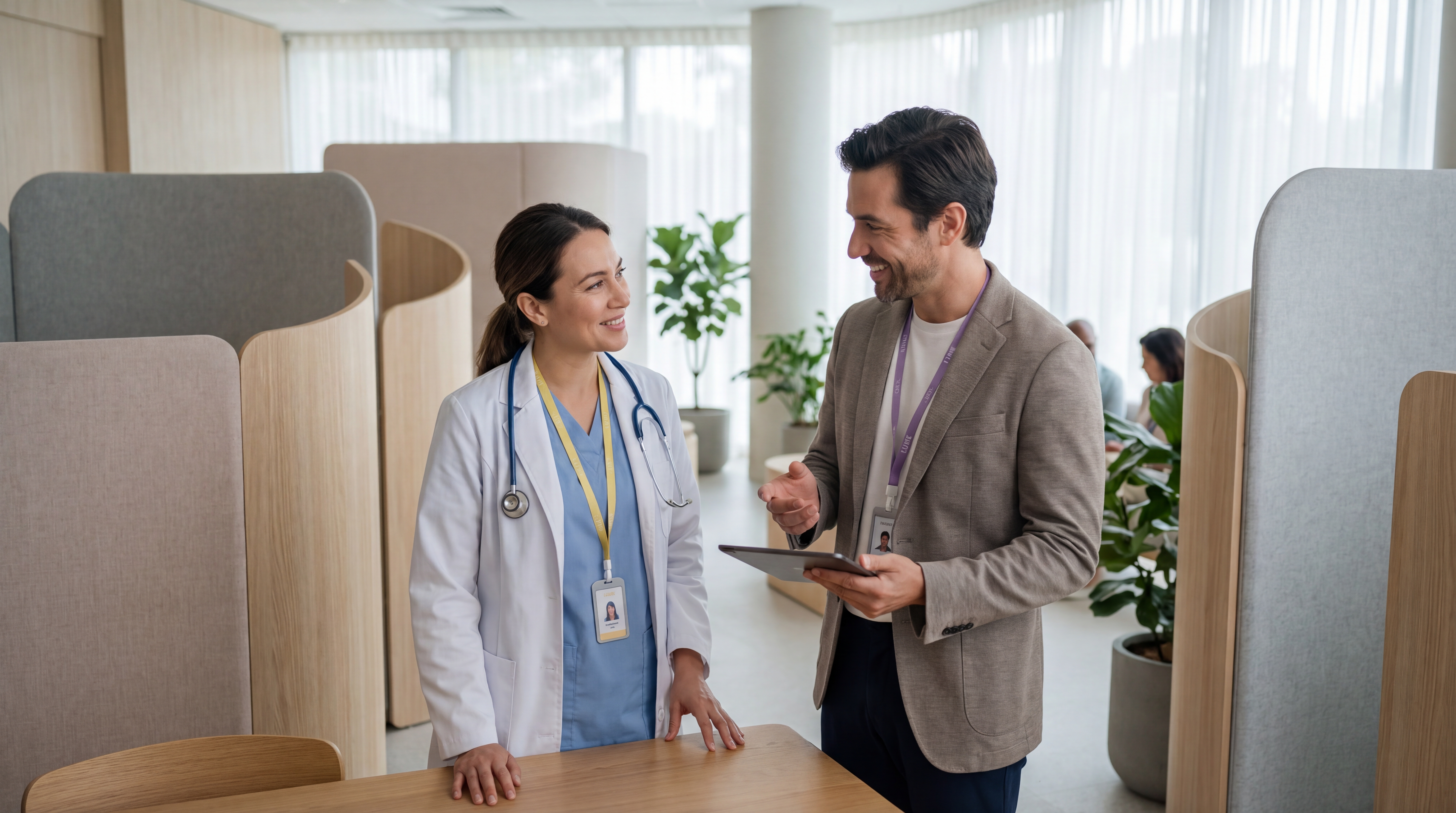 Designer de Saúde LUME em conversa com parceiro clínico